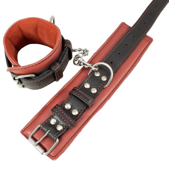 Genuine Leather Adjustable Wrist Cuffs | Premium Bondage Handcuffs for Couples - Picture 3 of 9